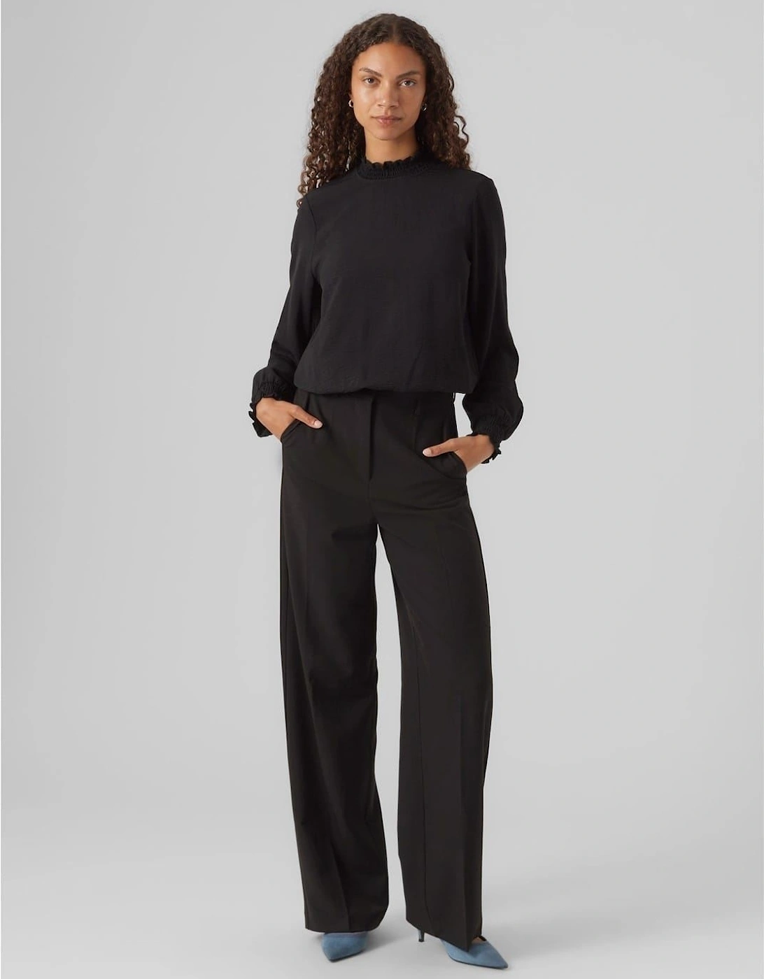 Mock Neck Regular Fit Blouse