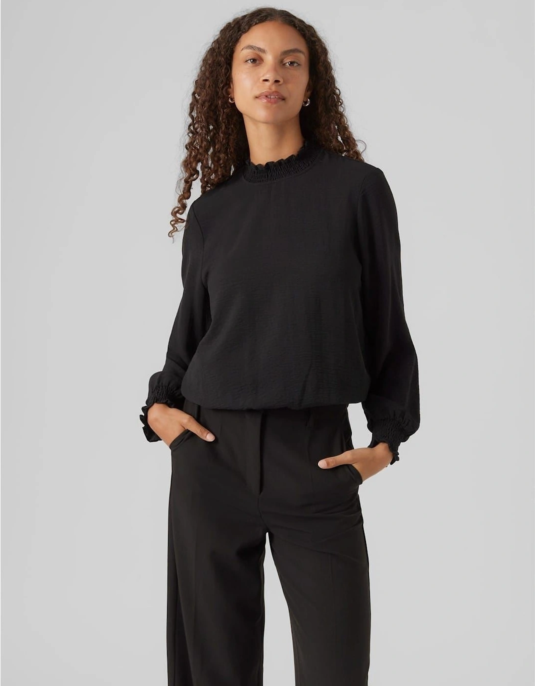 Mock Neck Regular Fit Blouse, 6 of 5