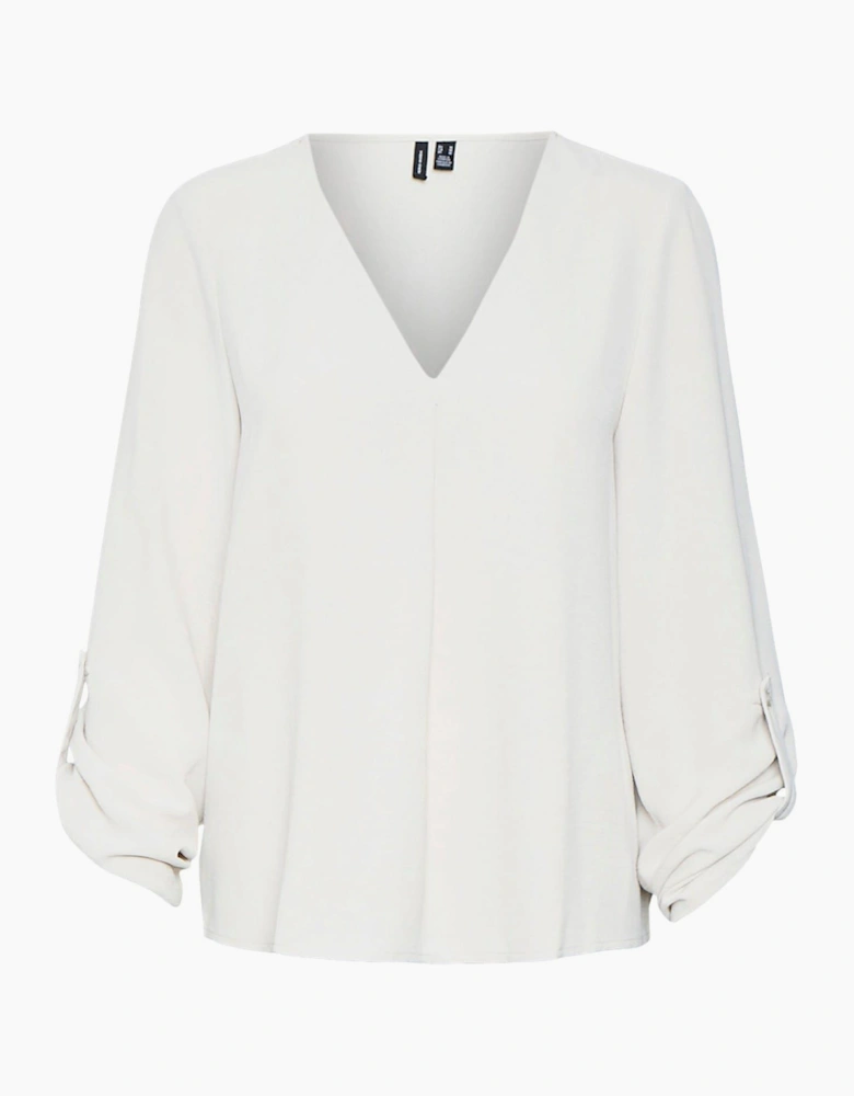 V-Neck Long Sleeve Blouse