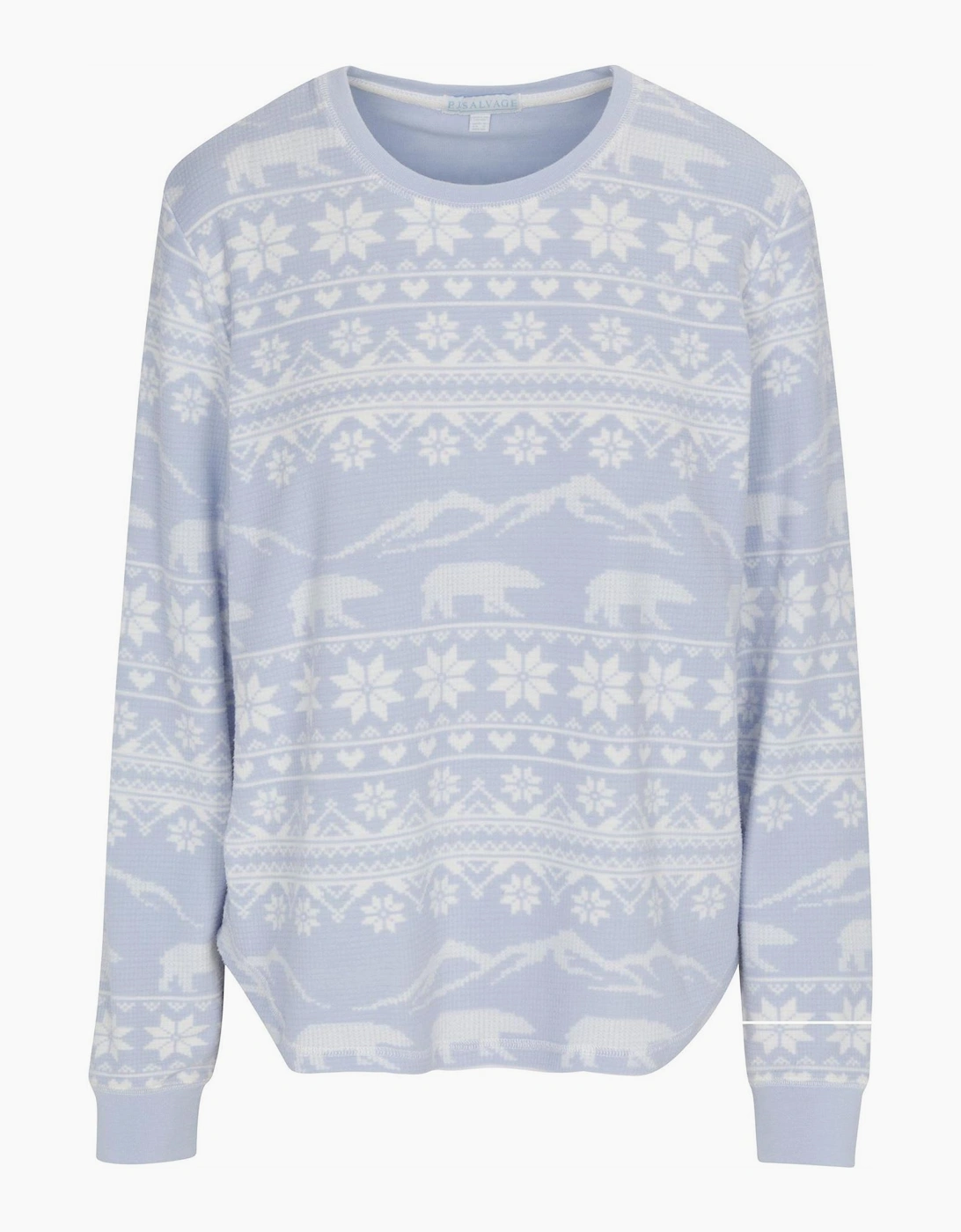 Pj Salvage Women's Hellblau Salvage Snowflake Shirt - Size: 8