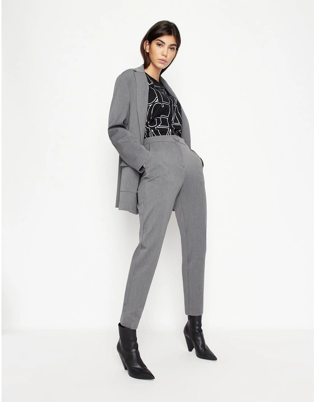 Solid Patterned Slim Trousers