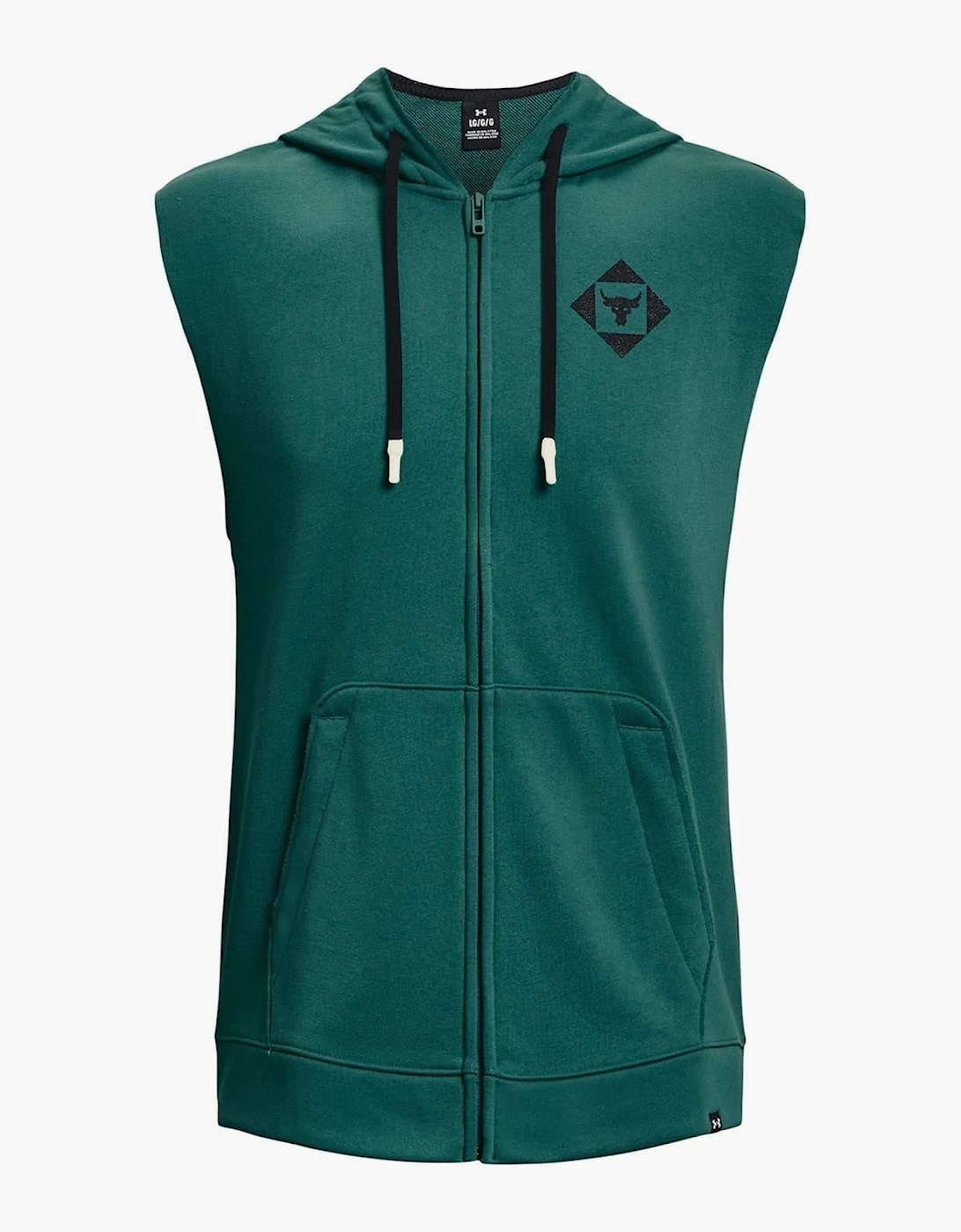 Hooded Full Zipper Graphic Print Gilet, 7 of 6