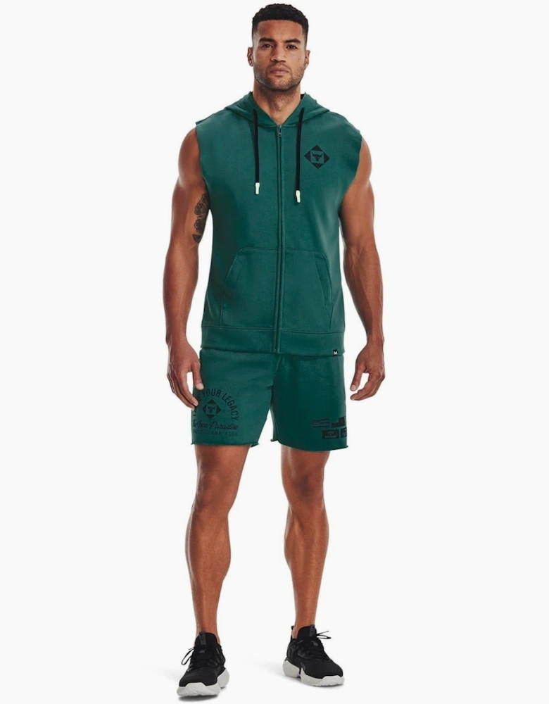 Hooded Full Zipper Graphic Print Gilet