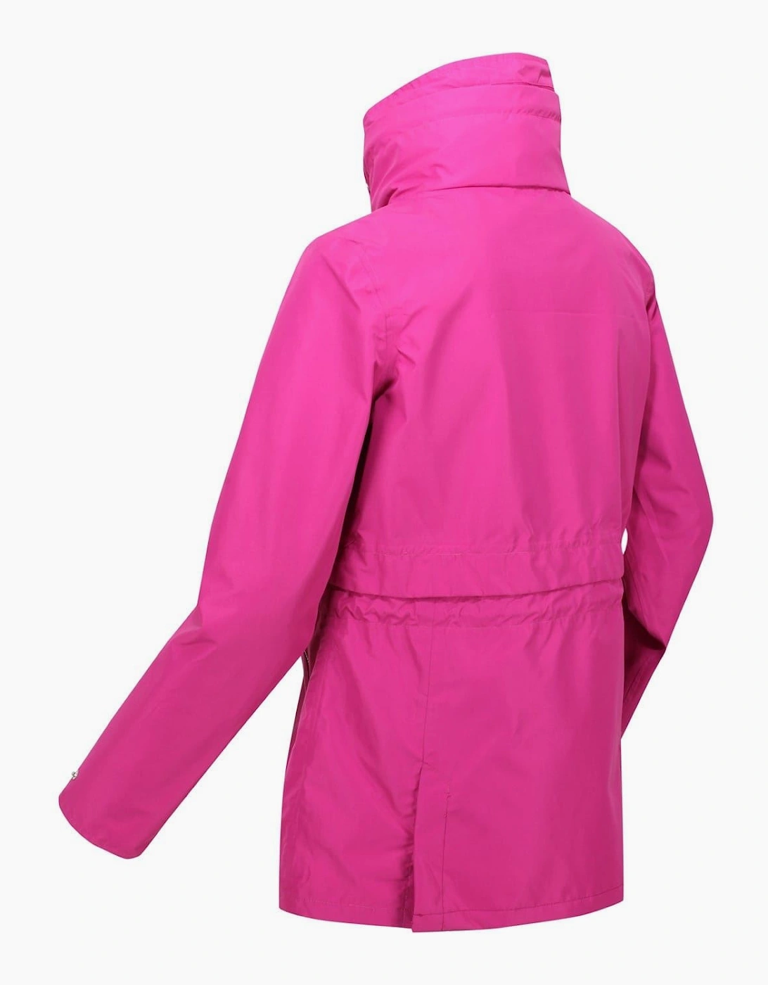 Nadira Solid Patterned Drawstring Rain Jacket
