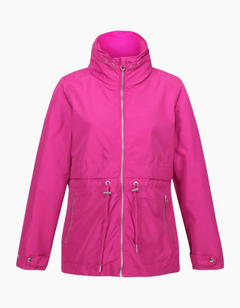 Nadira Solid Patterned Drawstring Rain Jacket