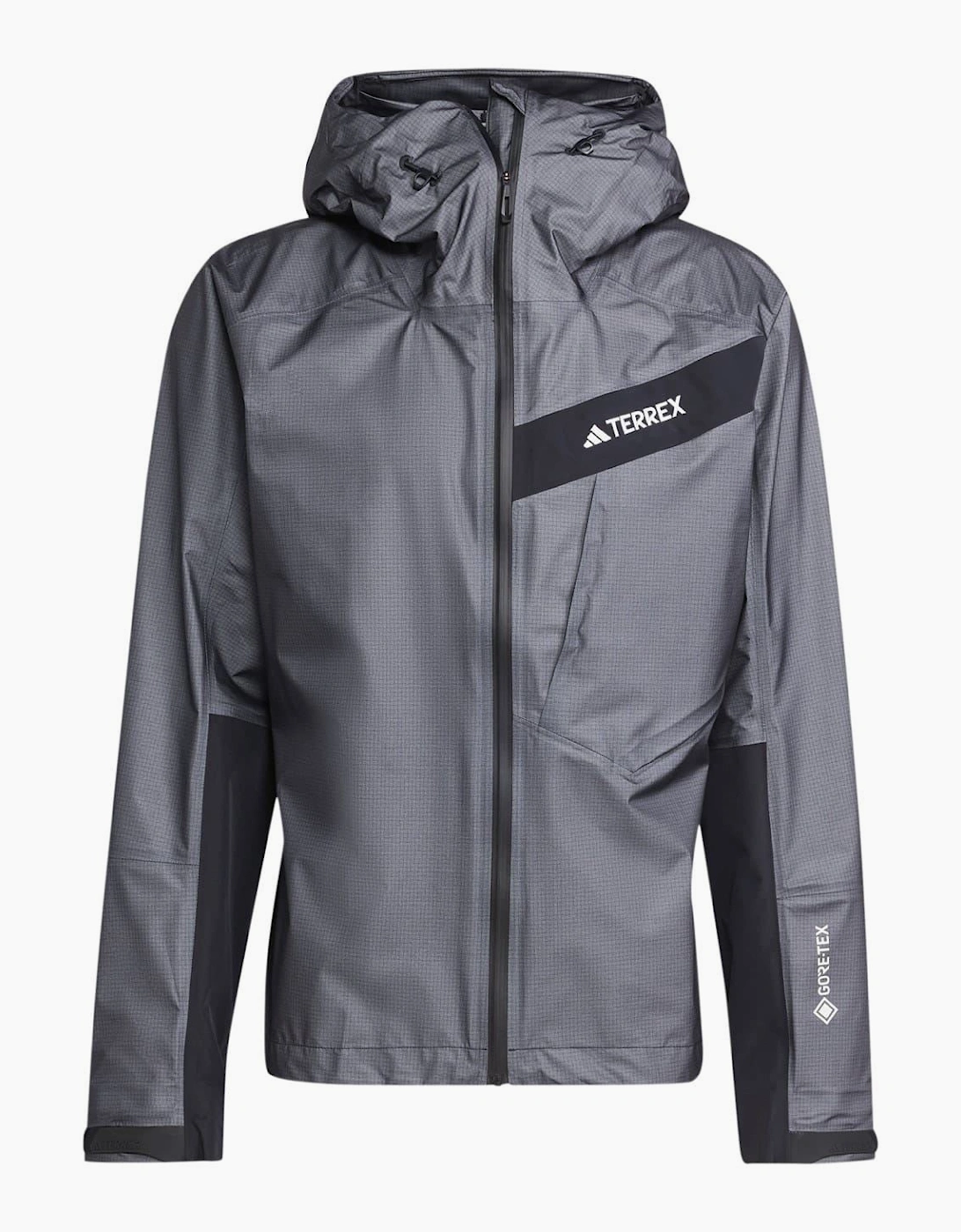 Gore Act Hooded Neck Full Zipper Geometric Patterned Rain Jacket, 7 of 6