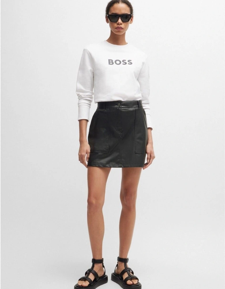 Leather Mini A-Line Skirt