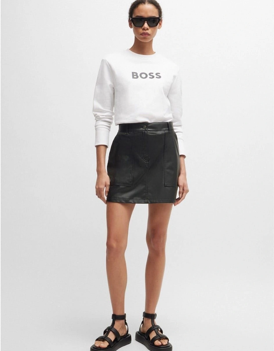 Leather Mini A-Line Skirt