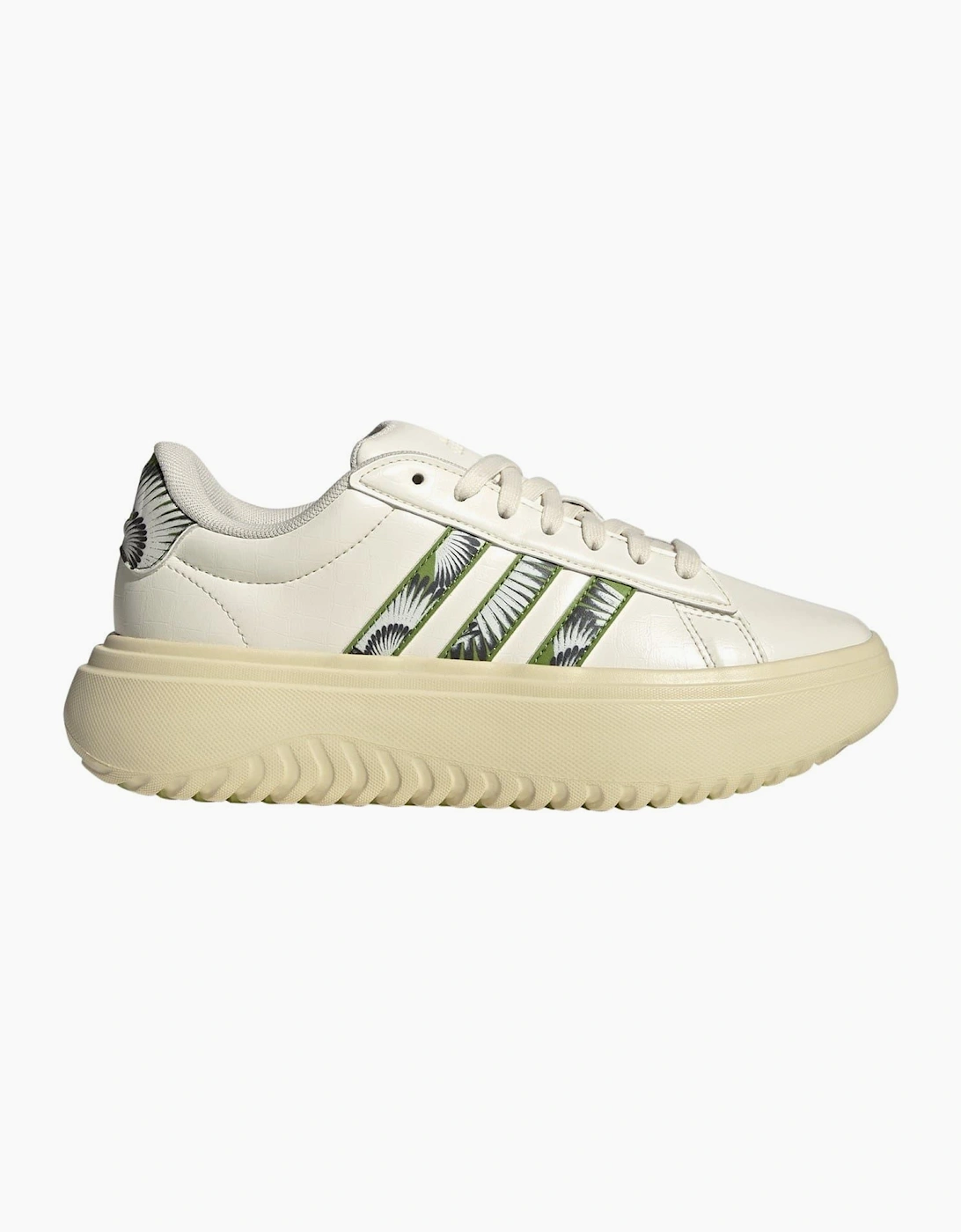 Adidas Women's White/Multi Grand Court Platform Graphic Print Sneakers  Size 6