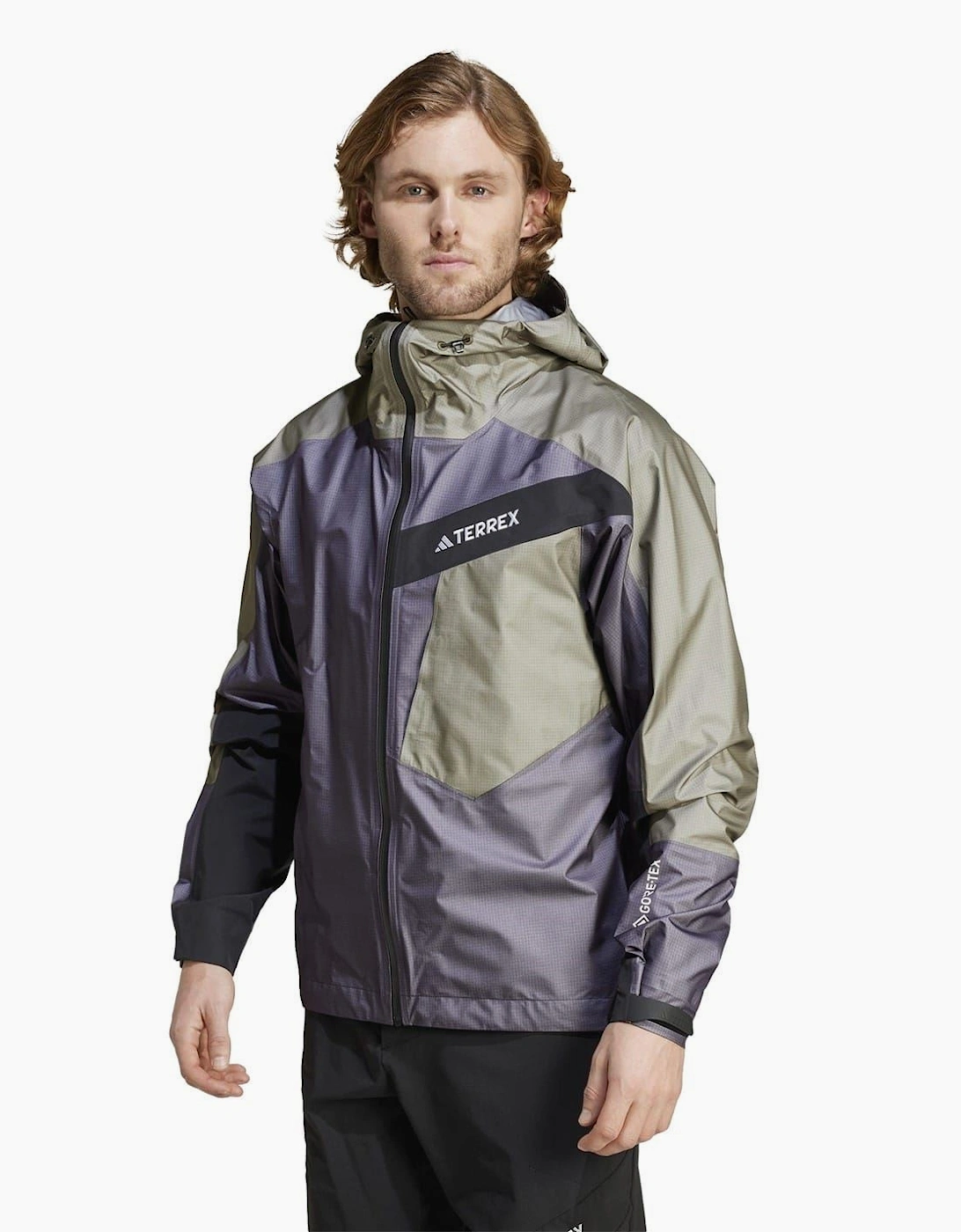 Track Solid Patterned Hooded Jacket