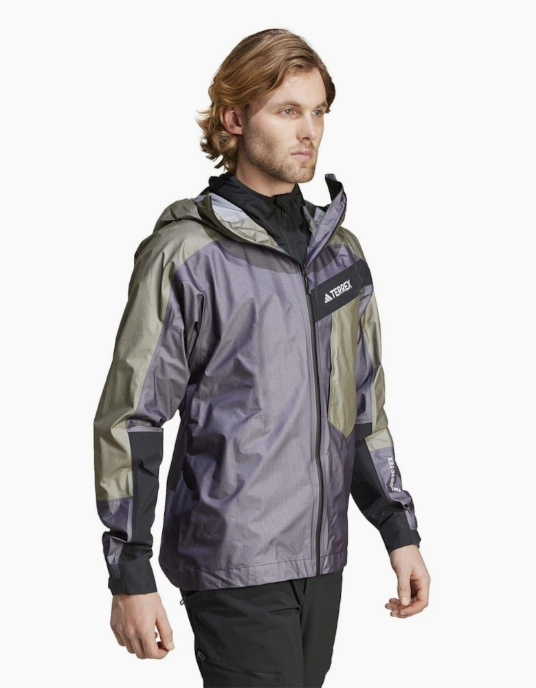 Track Solid Patterned Hooded Jacket