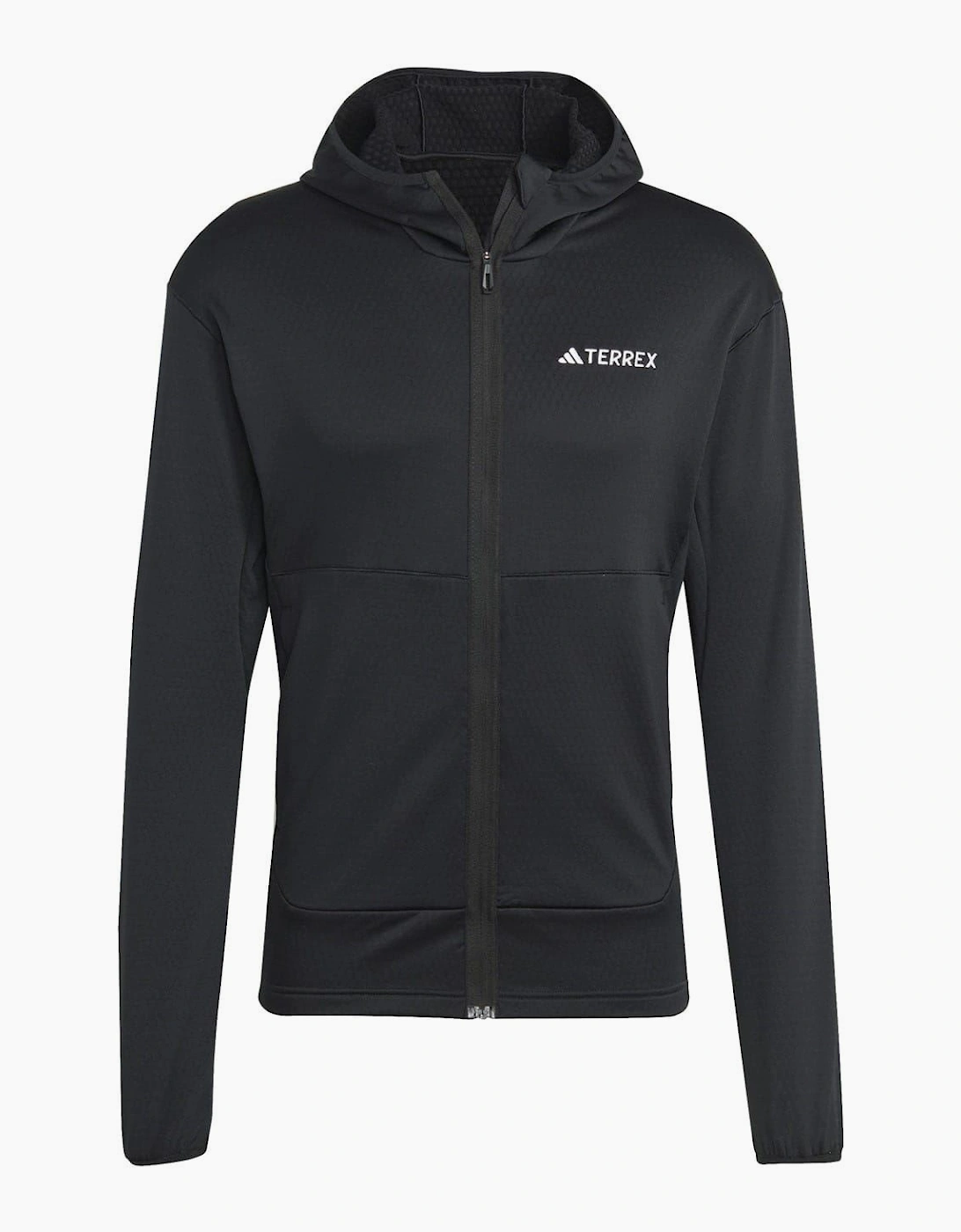 Solid Patterned Hooded Full Zipper Fleece Jacket, 2 of 1