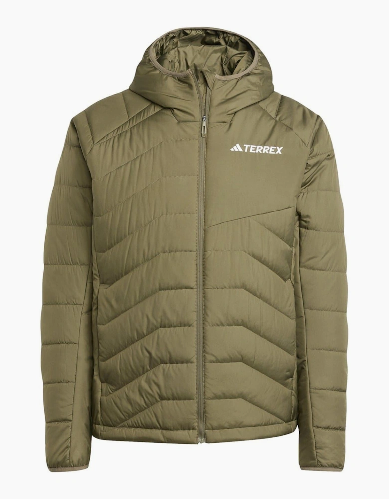Hooded Adjustable Drawstring Zipped Pocket Solid Patterned Puffer Jacket