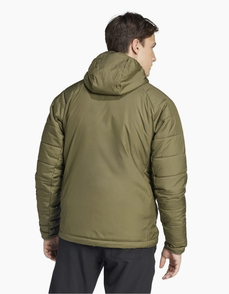 Hooded Adjustable Drawstring Zipped Pocket Solid Patterned Puffer Jacket