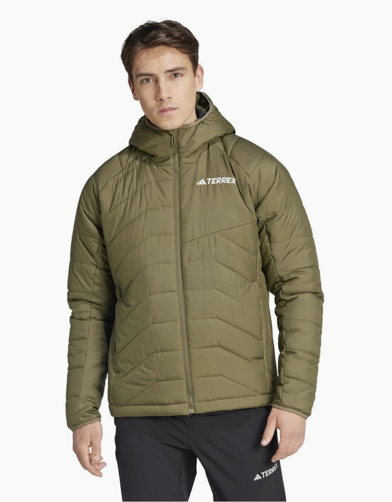 Hooded Adjustable Drawstring Zipped Pocket Solid Patterned Puffer Jacket