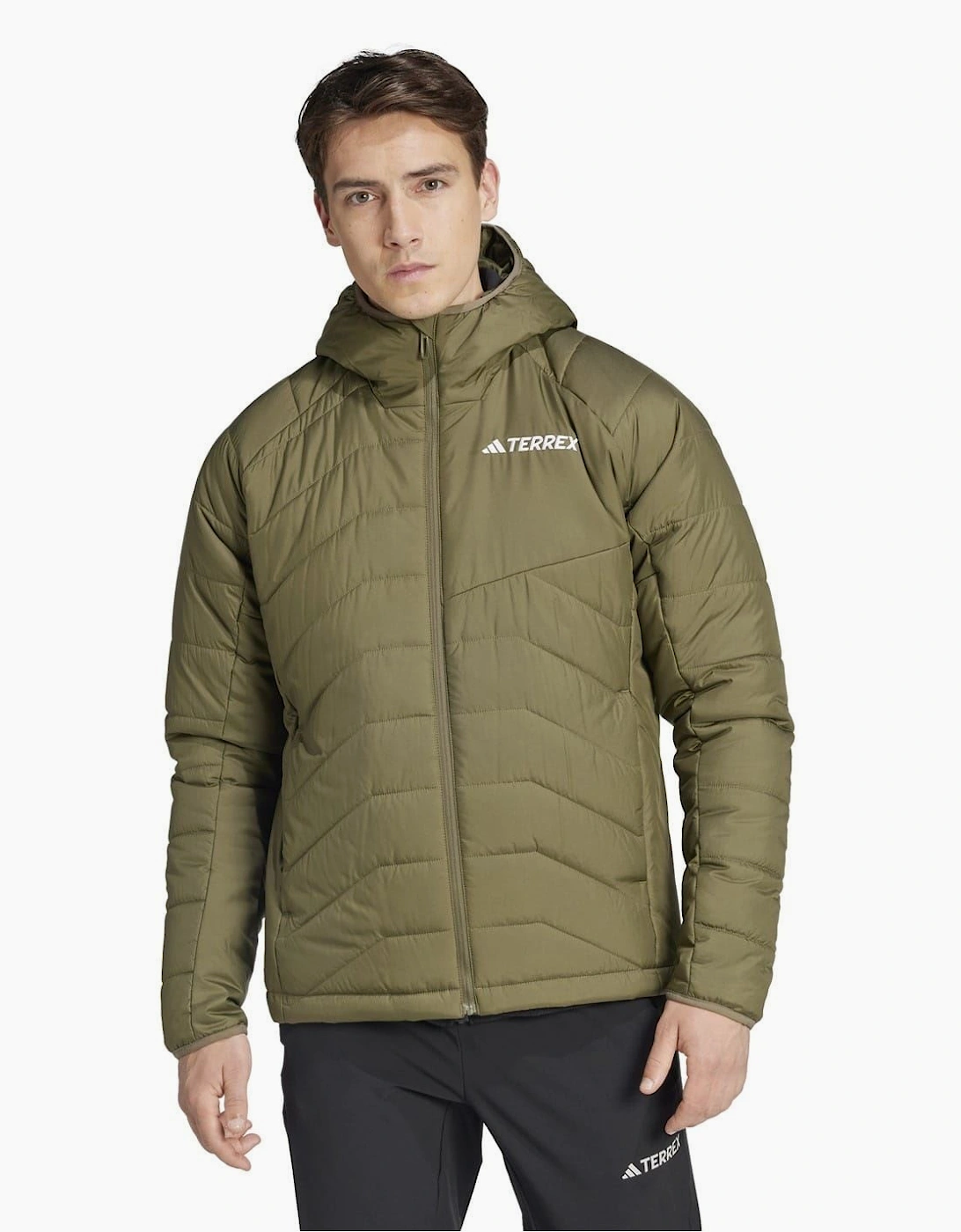 Hooded Adjustable Drawstring Zipped Pocket Solid Patterned Puffer Jacket