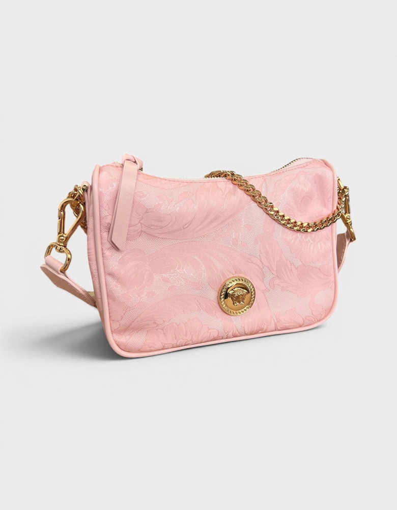 Hobo Medusa Logo Floral Shoulder Bag Pink