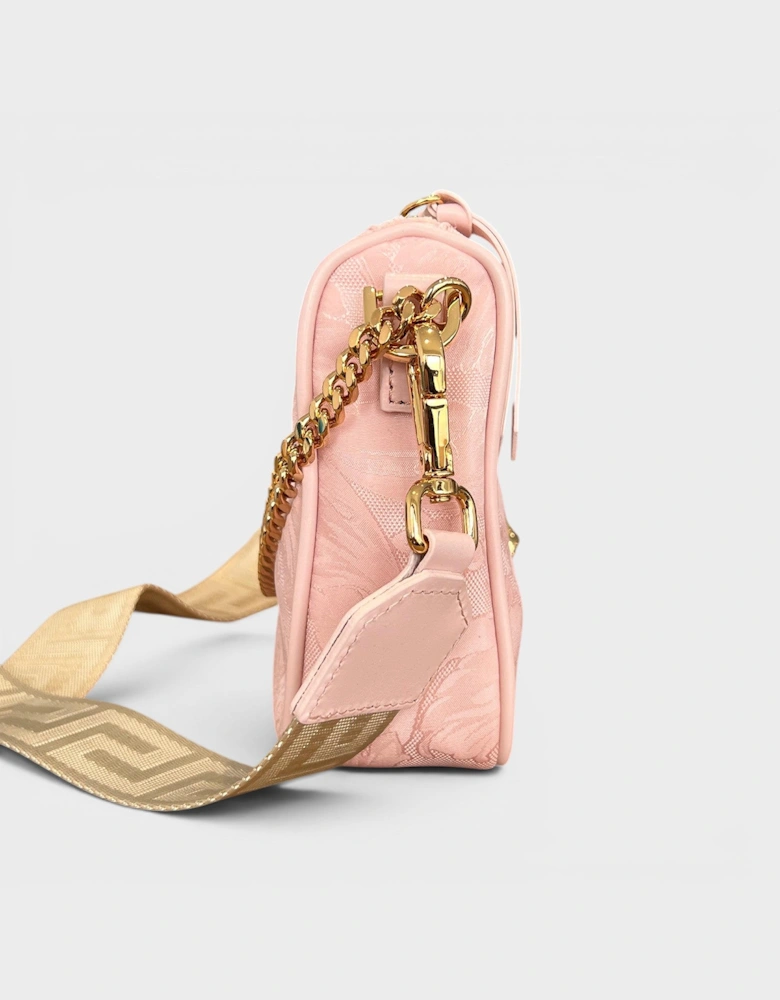 Hobo Medusa Logo Floral Shoulder Bag Pink