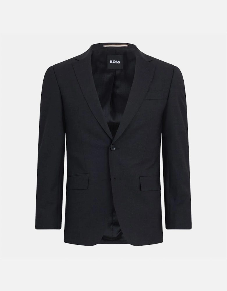 Solid Patterned Single Button Lapel Collared Suit Jacket