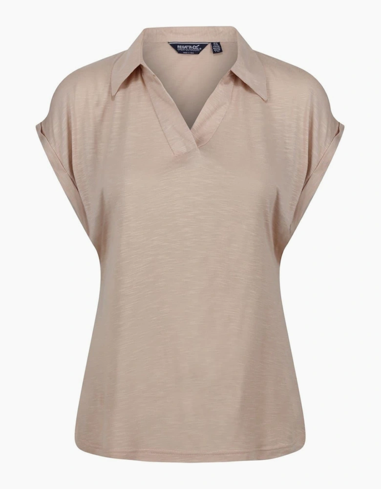 Collared Neck Short Sleeve Polo Shirt