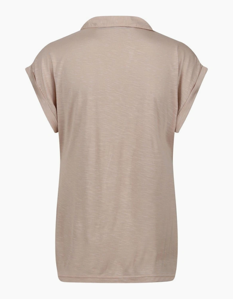 Collared Neck Short Sleeve Polo Shirt