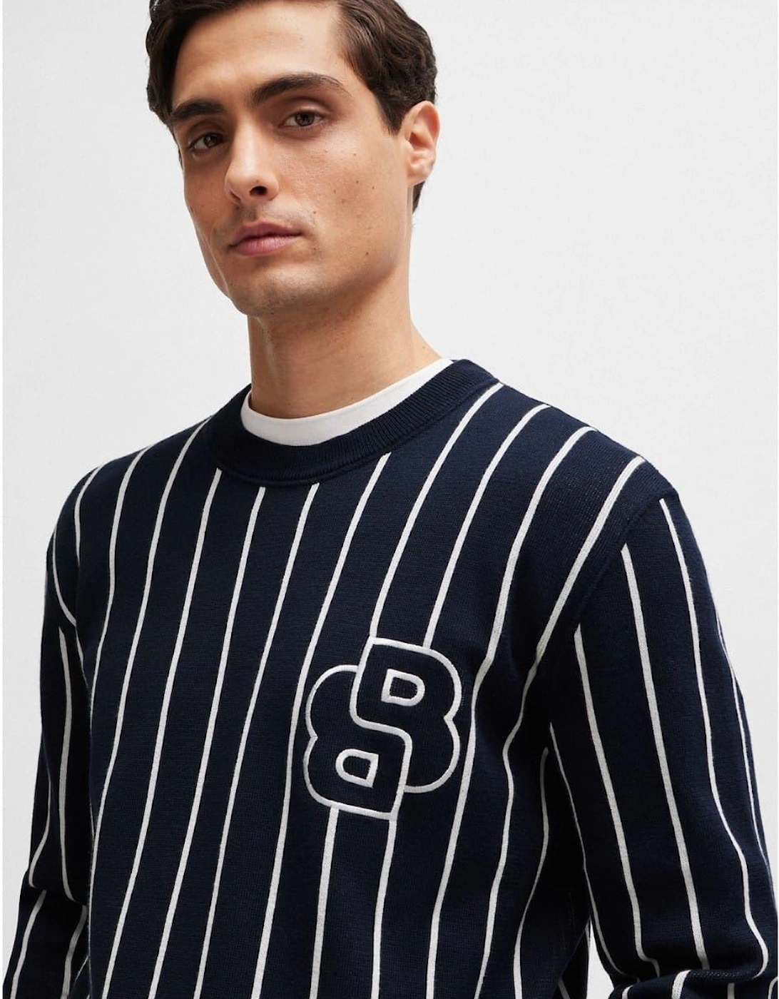 Crew Neck Ribbed Collar Long Sleeve Sweater, 3 of 2