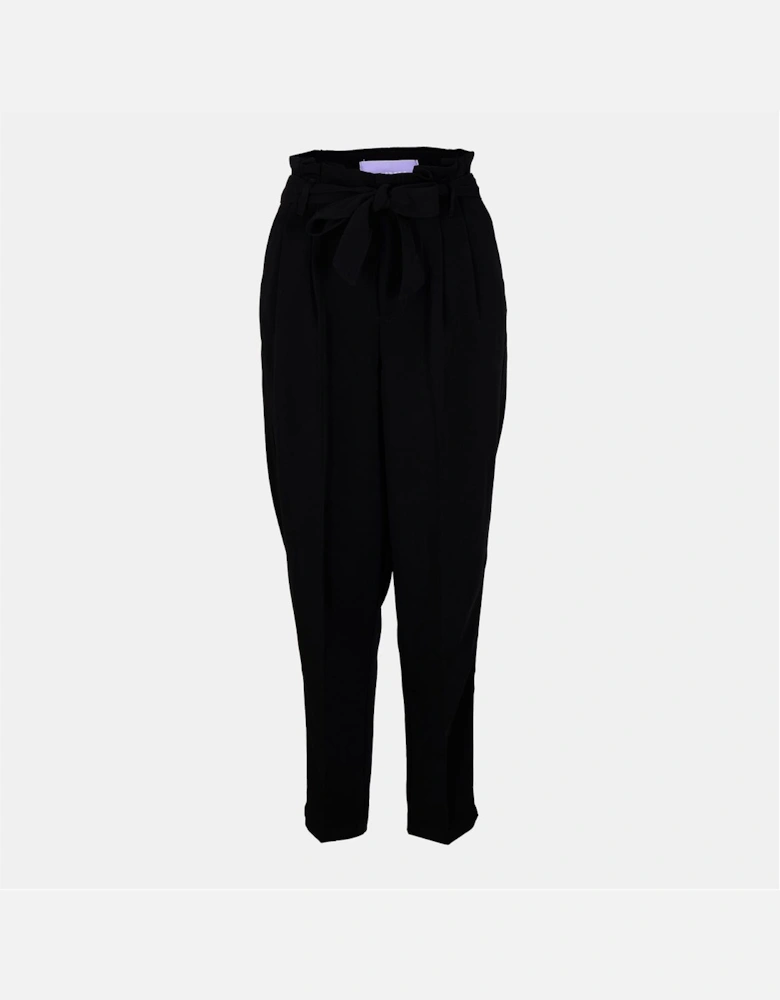 Solid Patterned Straight Trousers