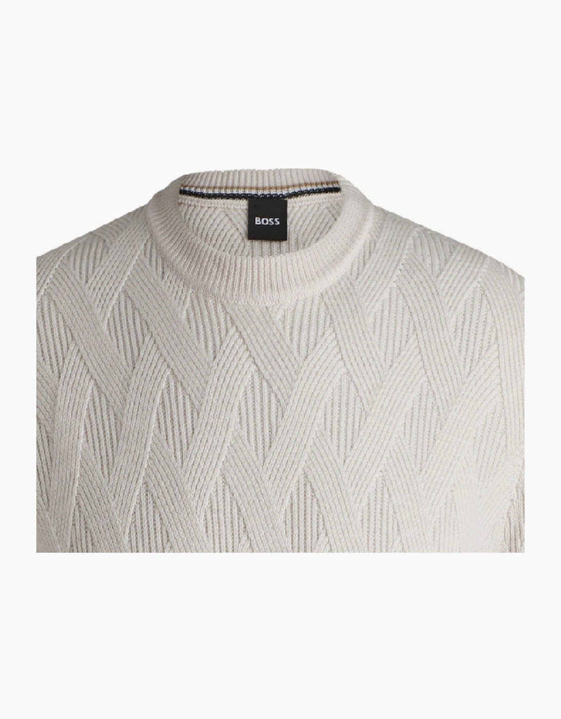 Ribbed Collar Crew Neck Long Sleeve Sweater