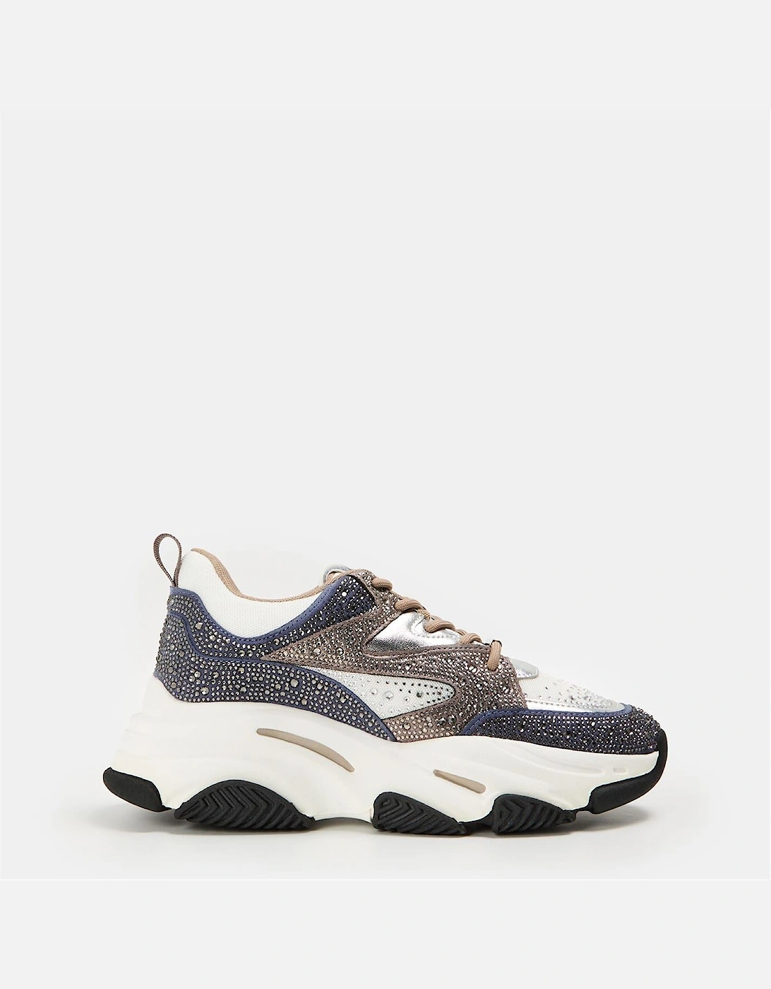 Chunky Heel Lace-Up Textured Sneakers, 2 of 1