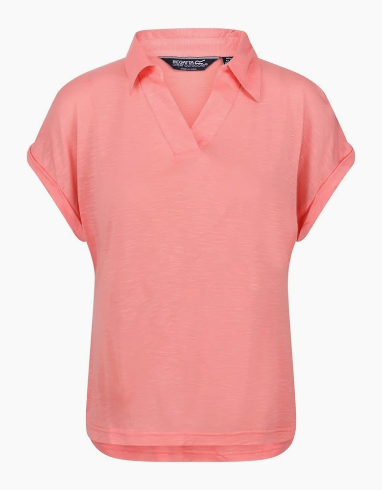 Collared Neck Short Sleeve Polo Shirt