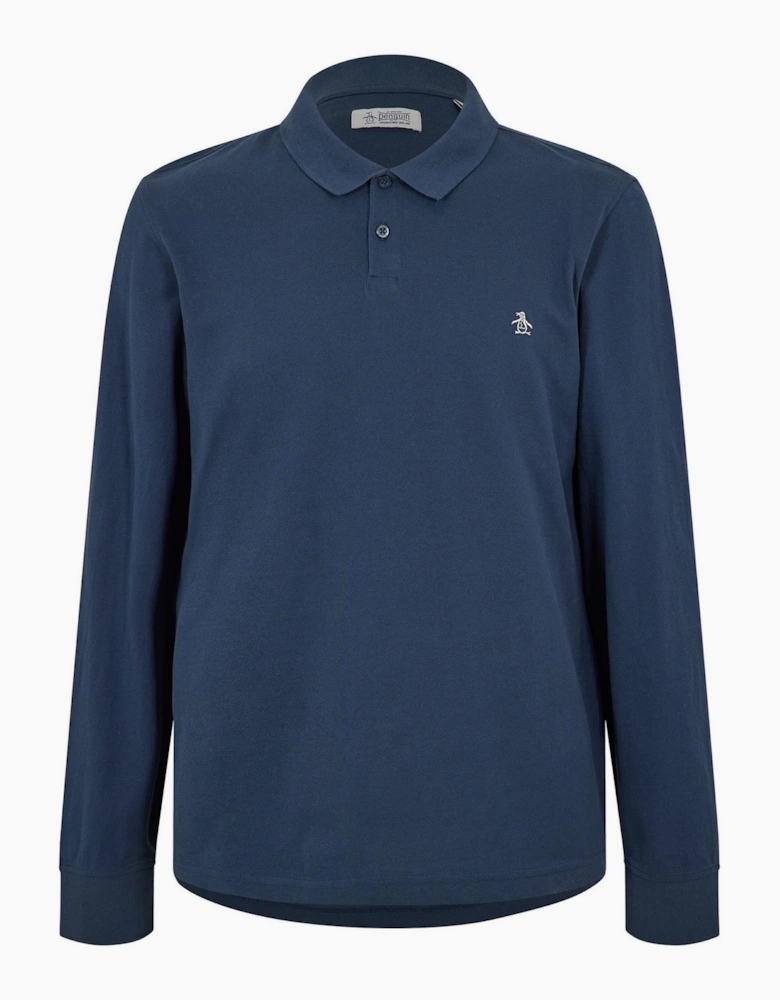 Cotton Long Sleeve Polo Shirt