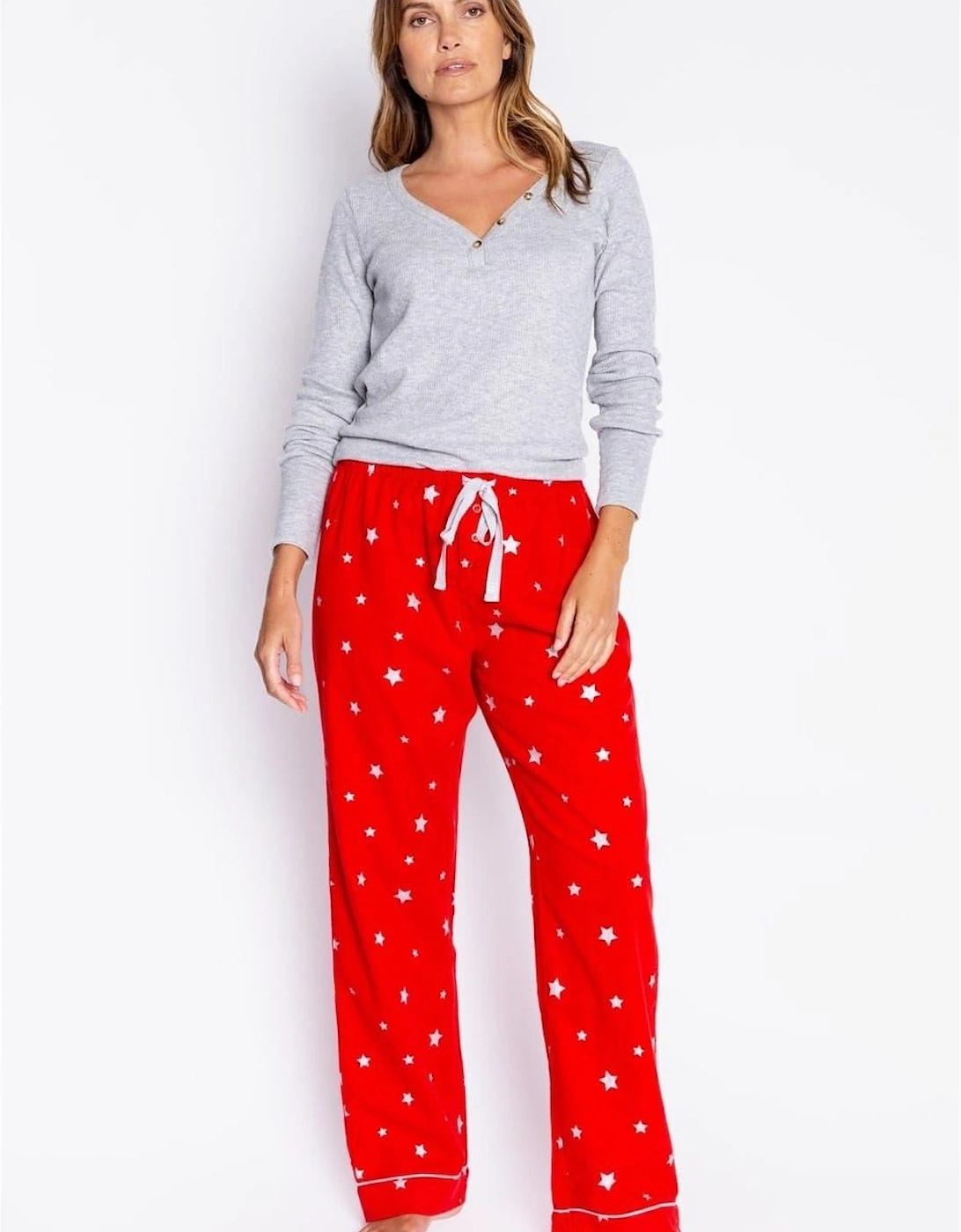Pj Salvage Women's Red/Grey Salvage Starry Pant - Size: 8 Xs