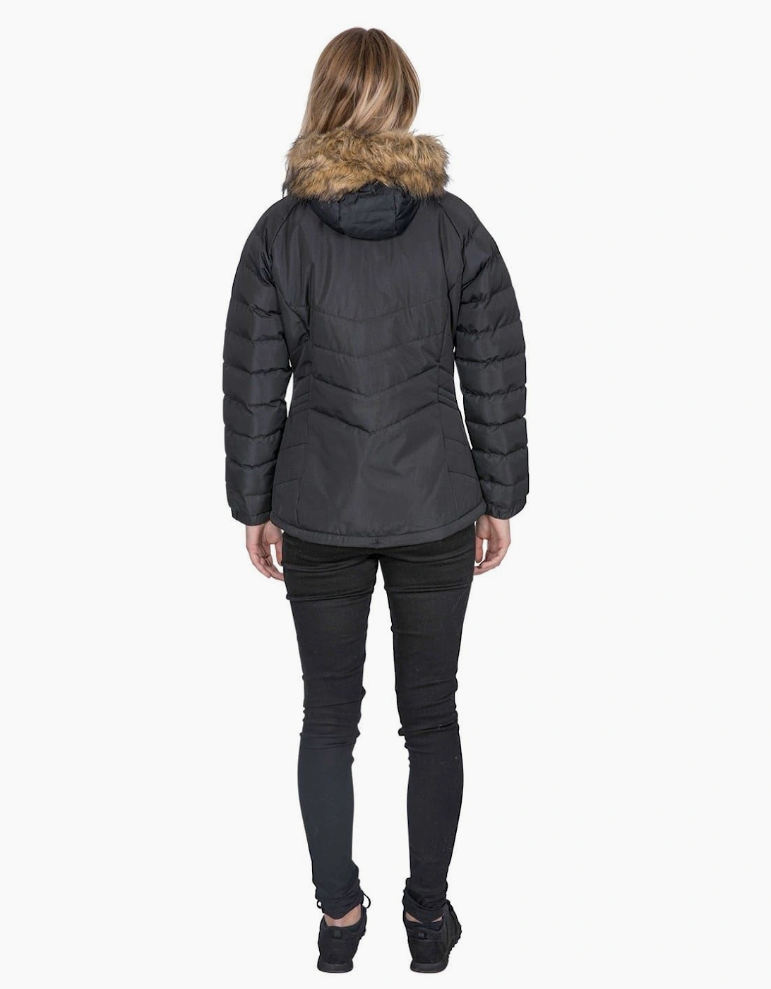 Hooded Solid Patterned Parka Jacket