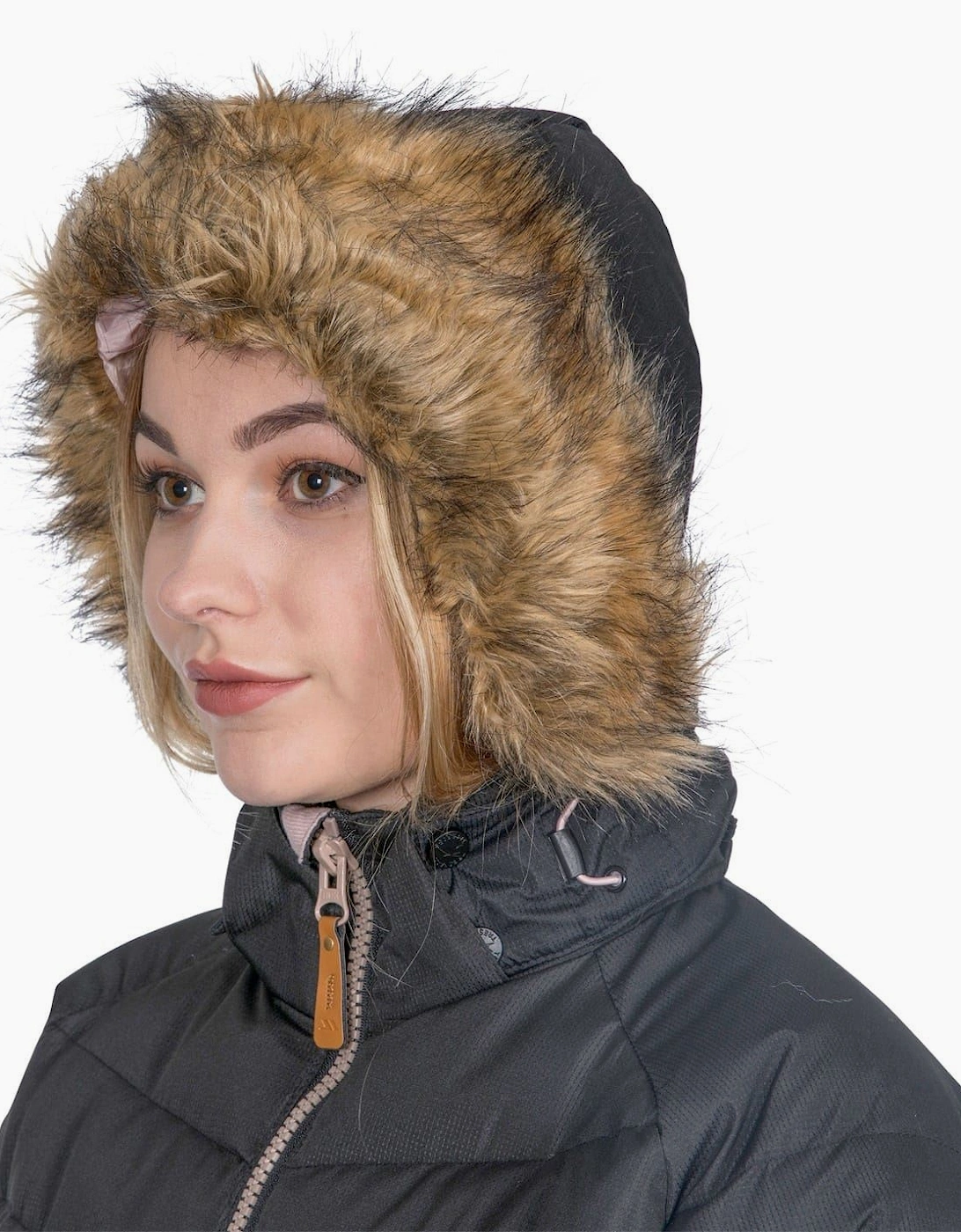 Hooded Solid Patterned Parka Jacket