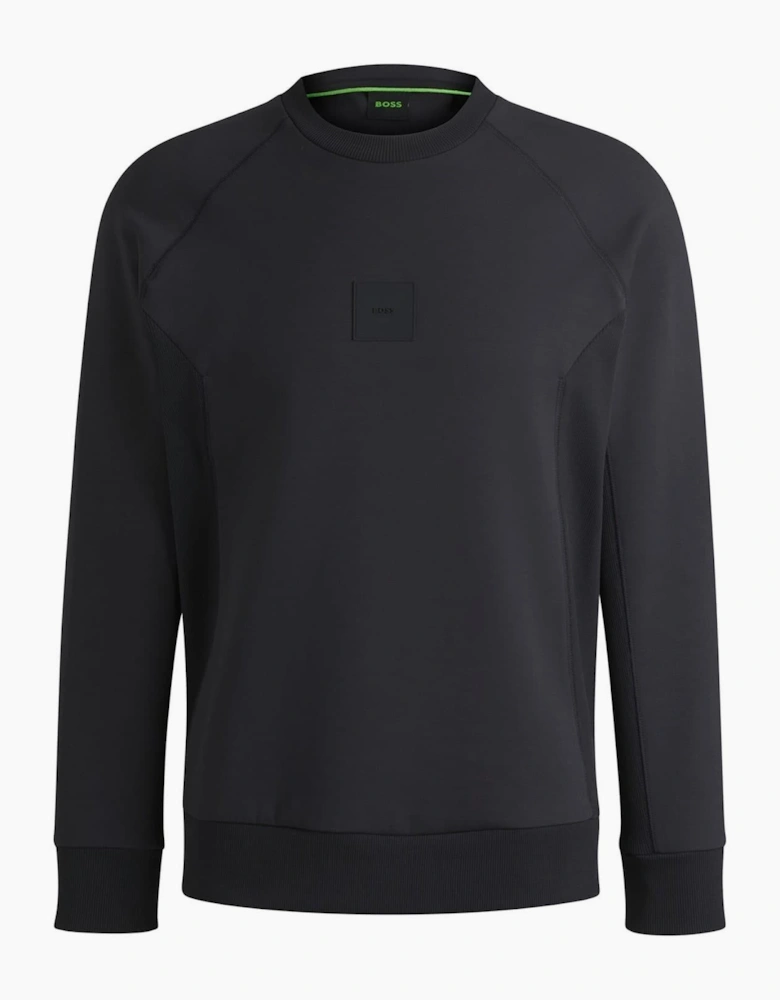 Crew Neck Raglan Sleeve Ribbed Collar Sweatshirt