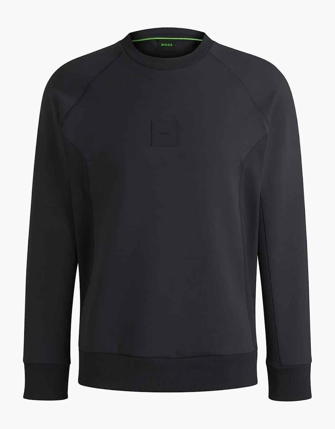 Crew Neck Raglan Sleeve Ribbed Collar Sweatshirt