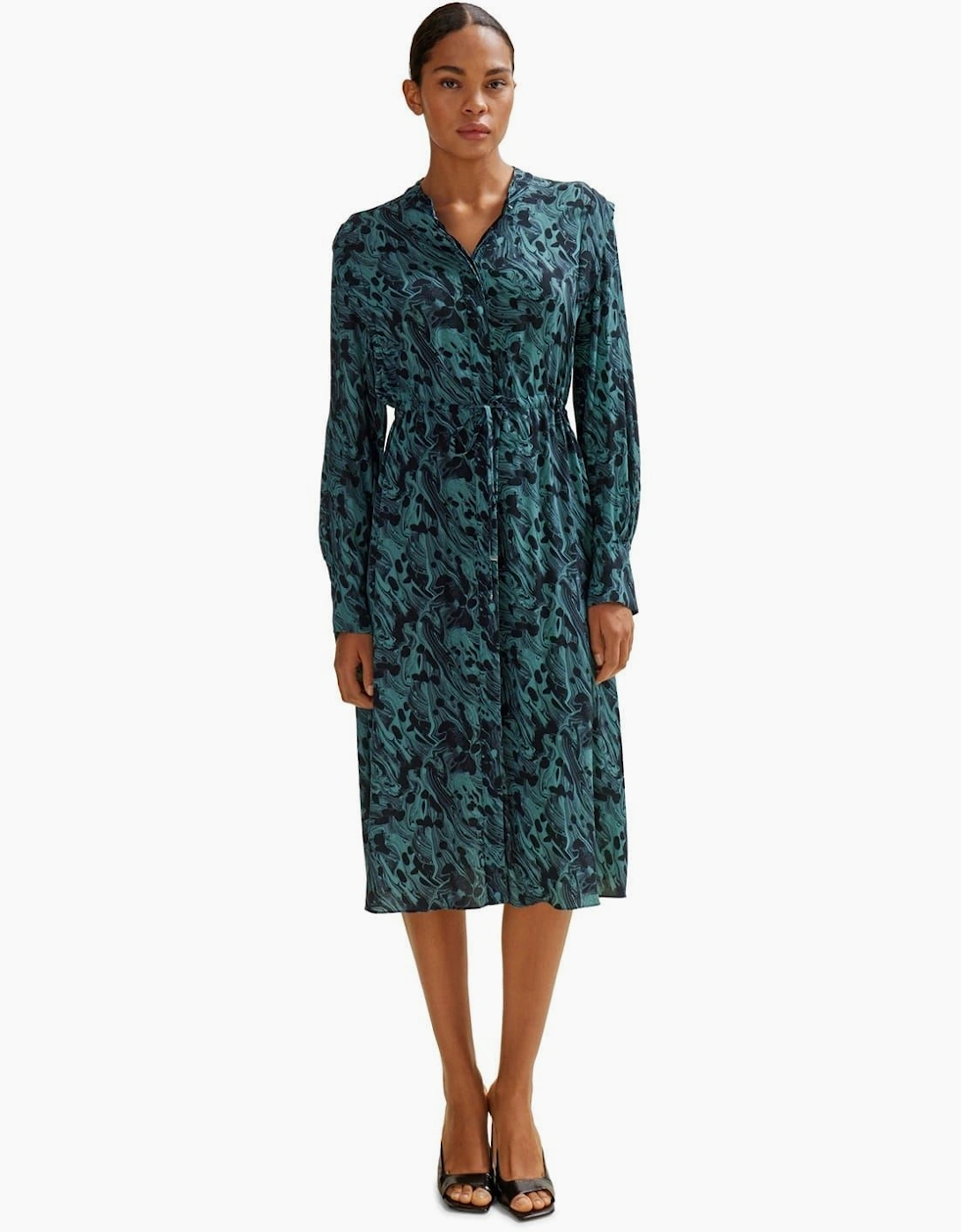 Collared Neck Midi Dress