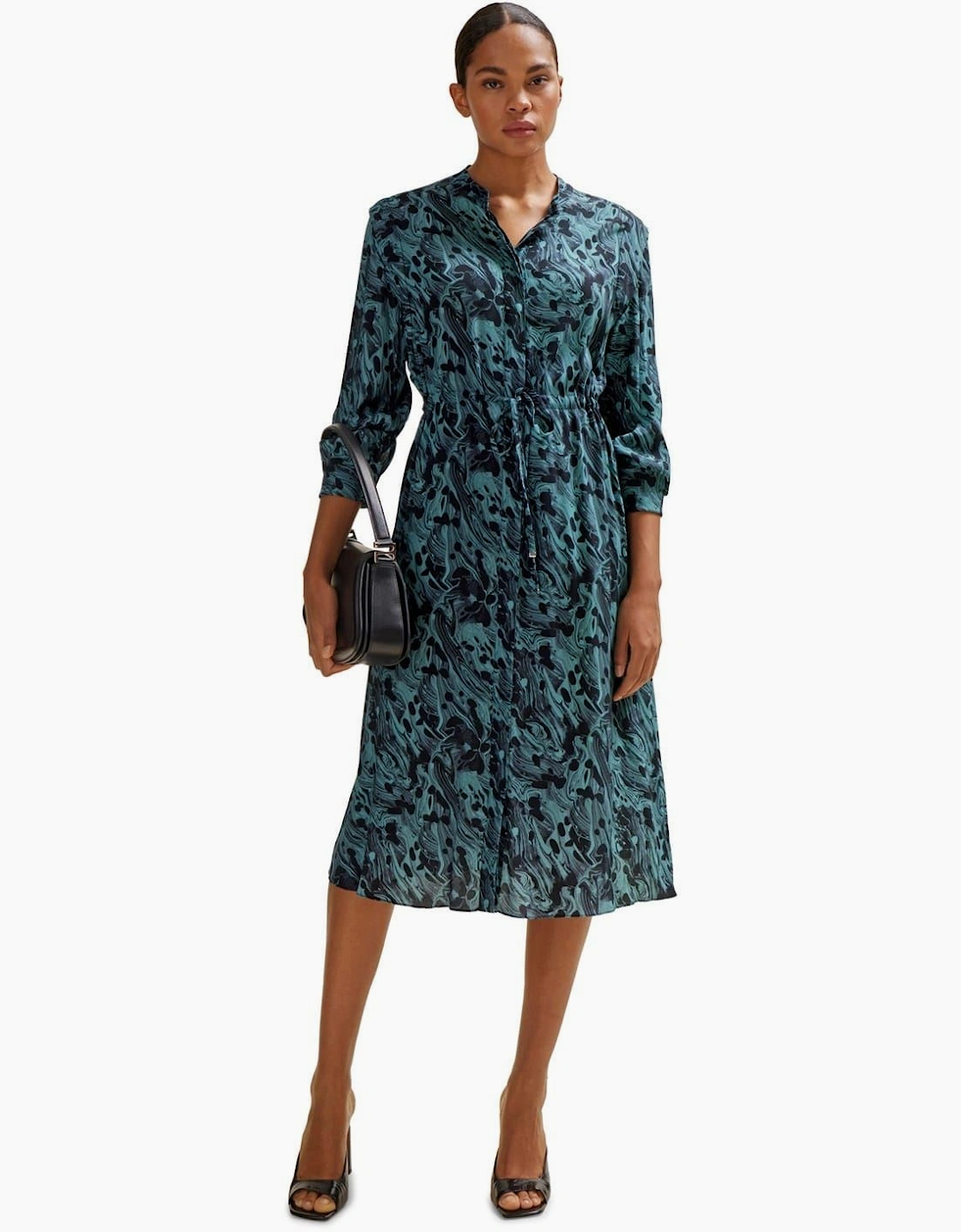 Collared Neck Midi Dress