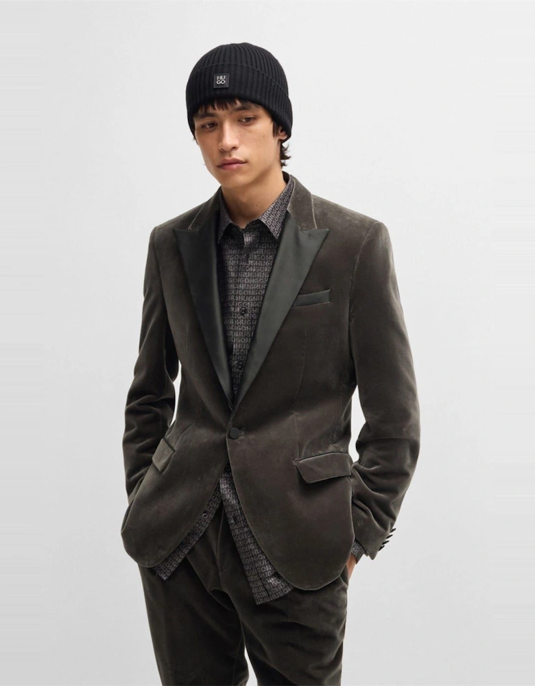 Regular Fit Solid Patterned Blazer
