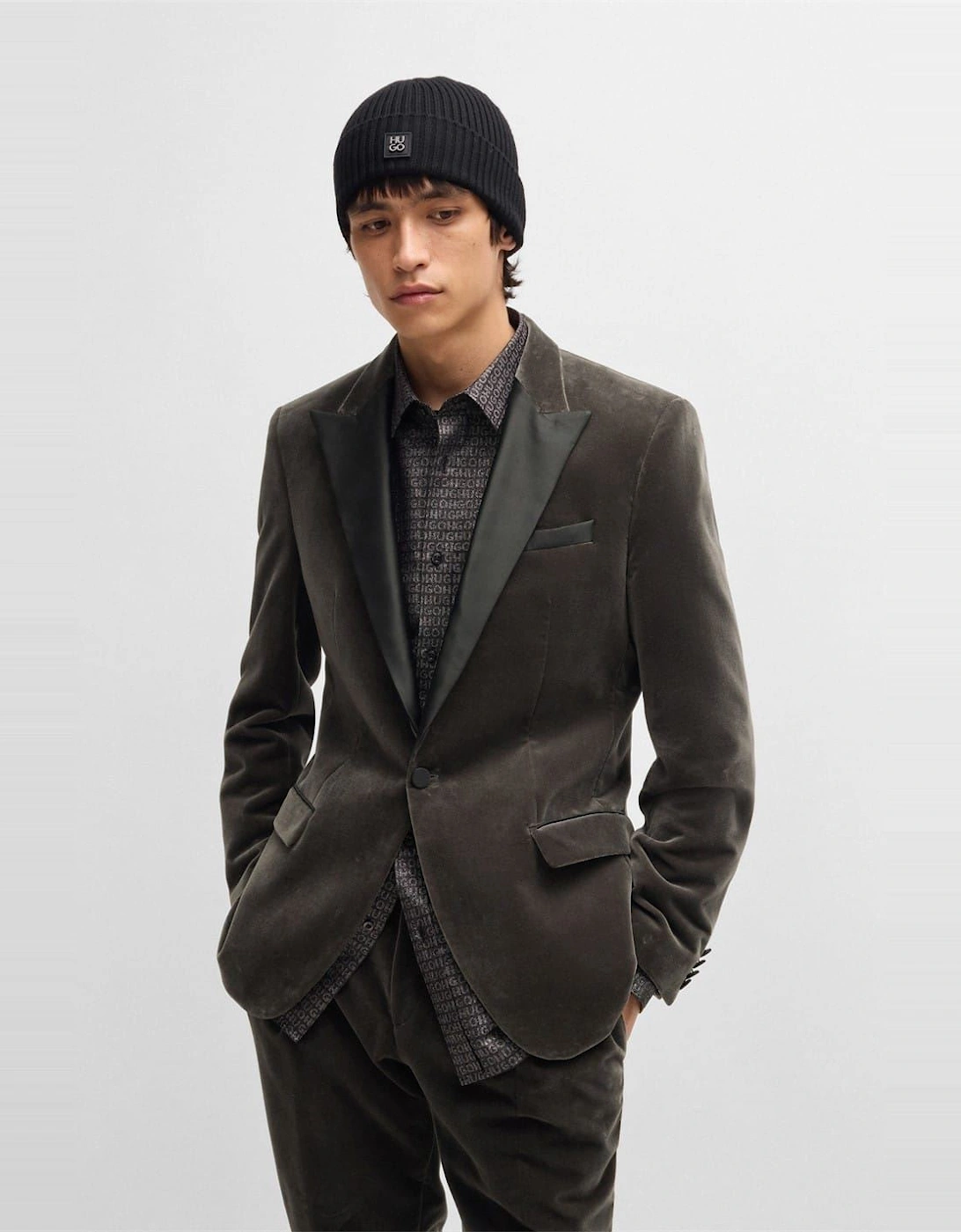 Regular Fit Solid Patterned Blazer