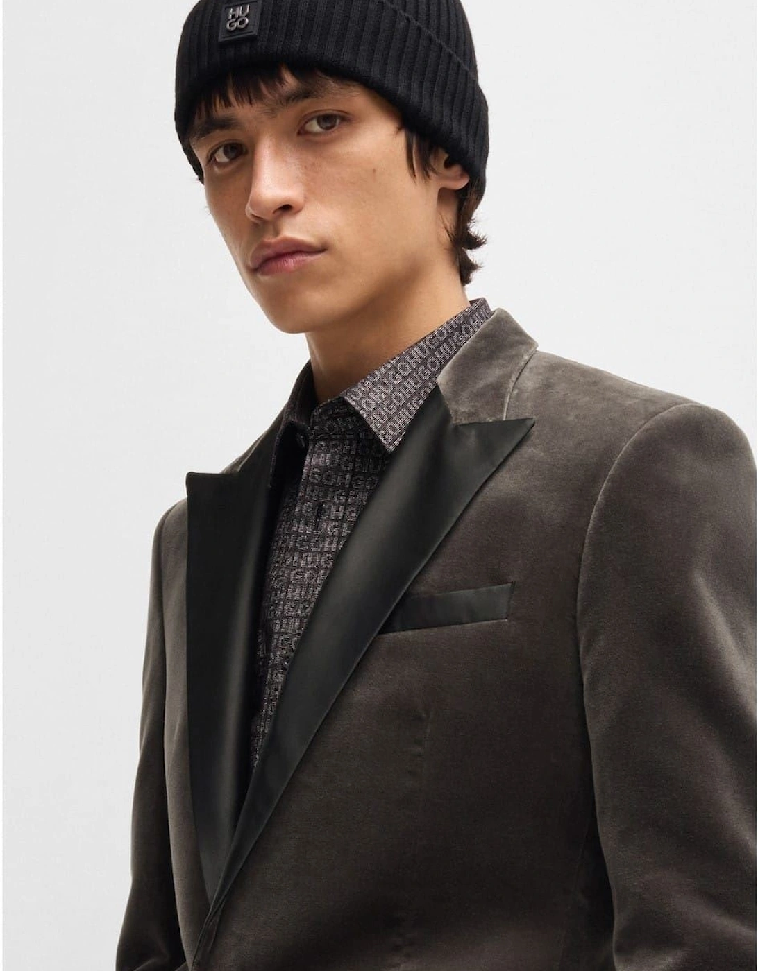 Regular Fit Solid Patterned Blazer