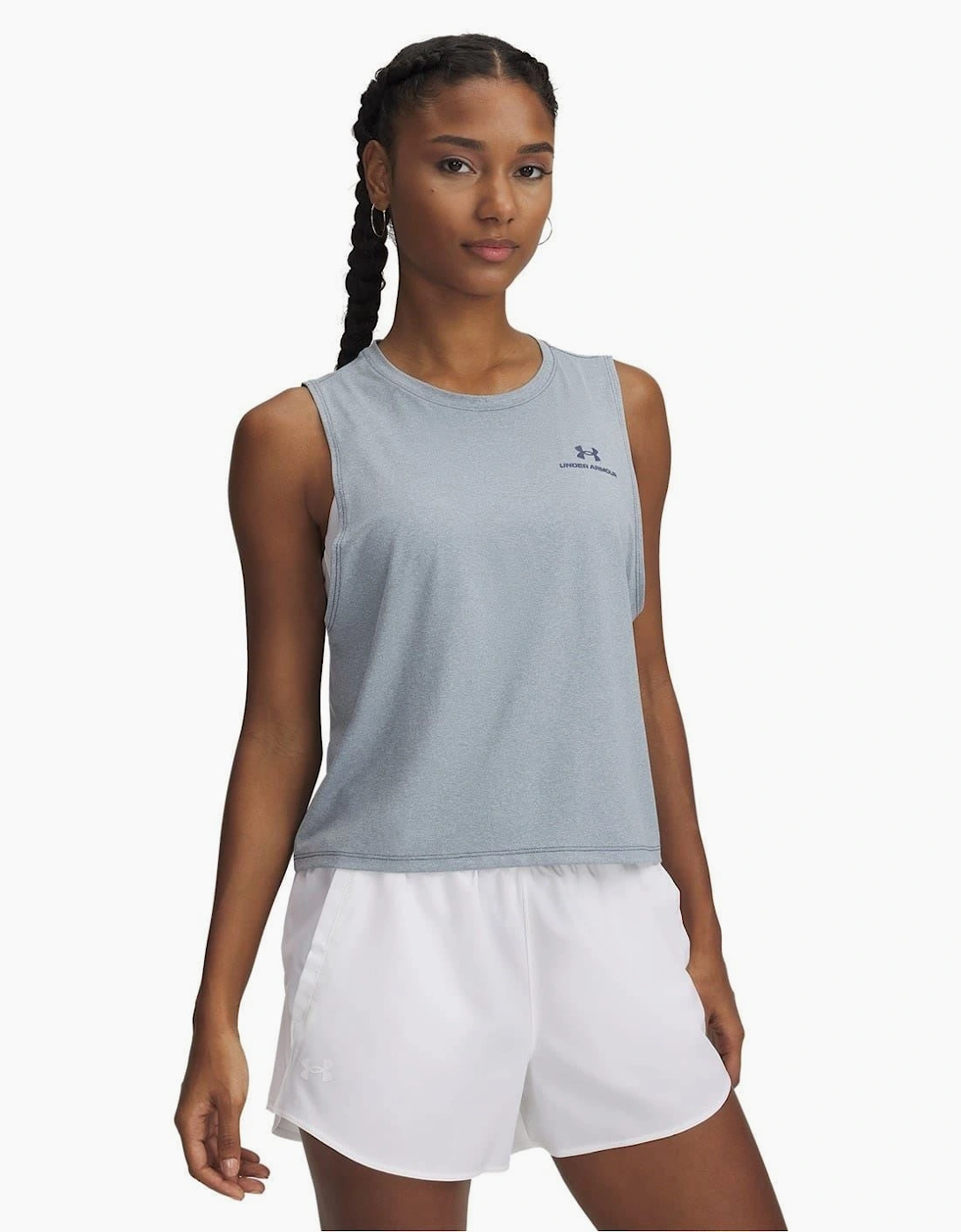 Under Armour Women's Grey Vanish Sleeveless Crew Neck Tank Vest  14 14 L