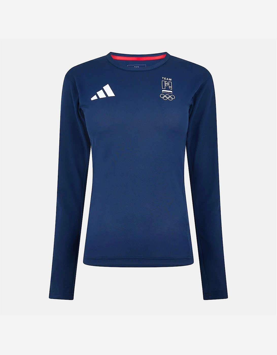 Adidas Adidas Women's Crew Neck Long Sleeve Slim Fit Jersey T-Shirt - Navy