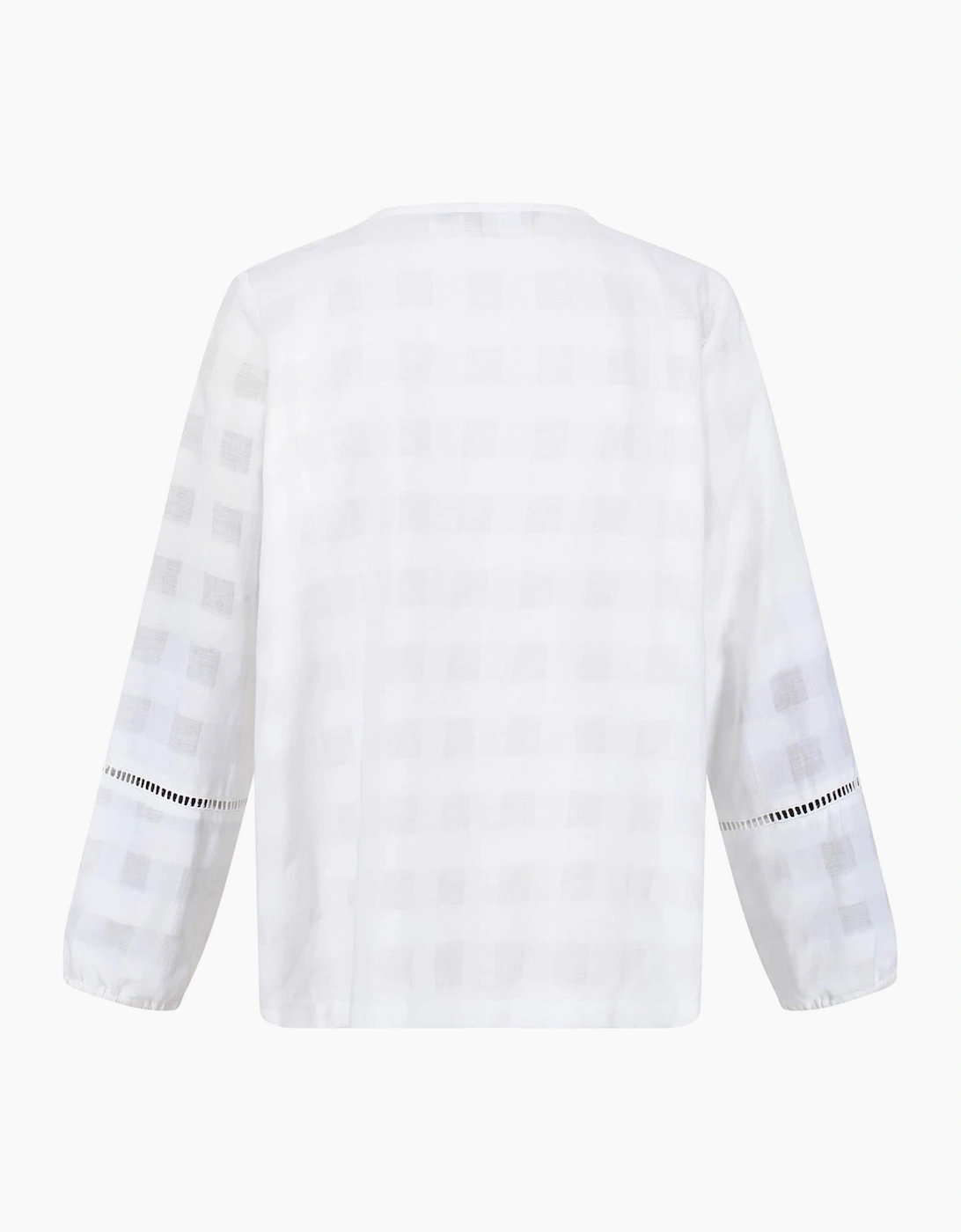 Calluna Keyhole Neck Long Sleeve Peasant Blouse