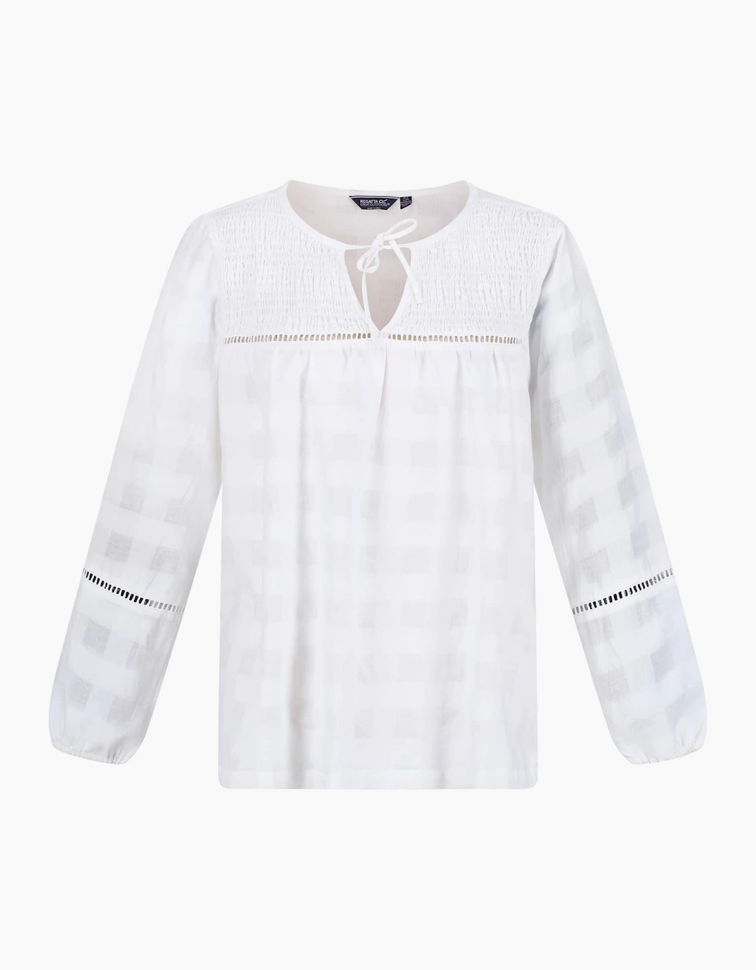 Calluna Keyhole Neck Long Sleeve Peasant Blouse