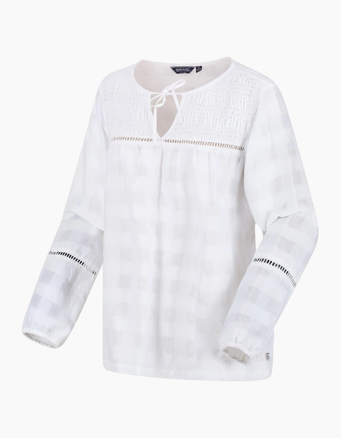 Calluna Keyhole Neck Long Sleeve Peasant Blouse
