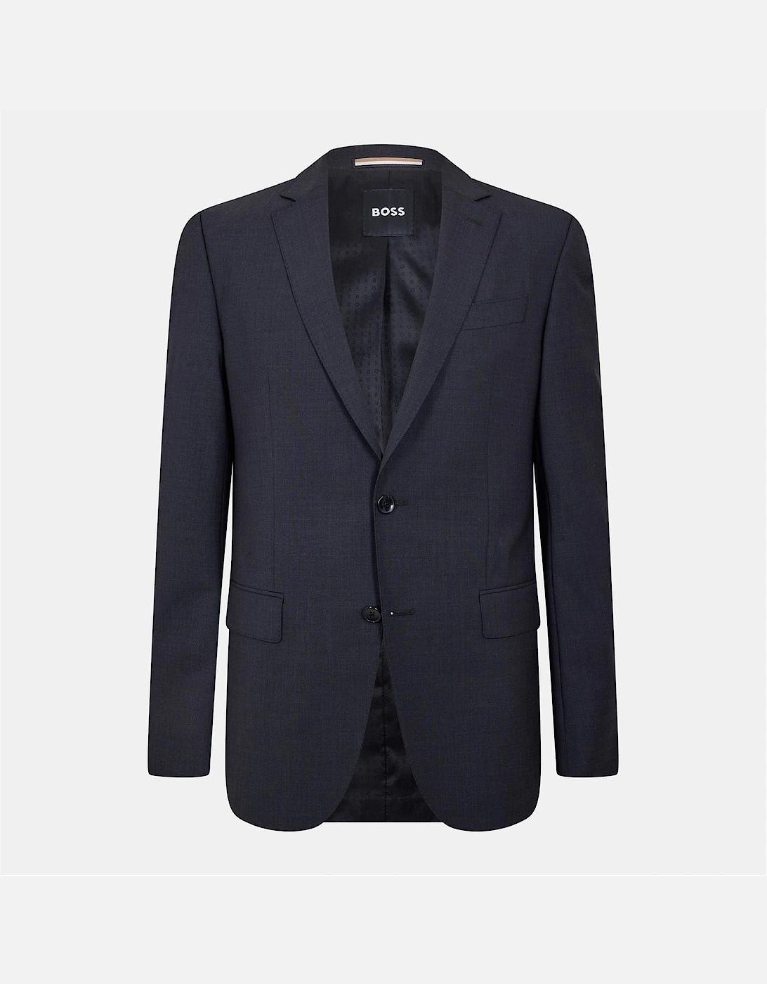 Solid Patterned Single Button Notch Collared Blazer