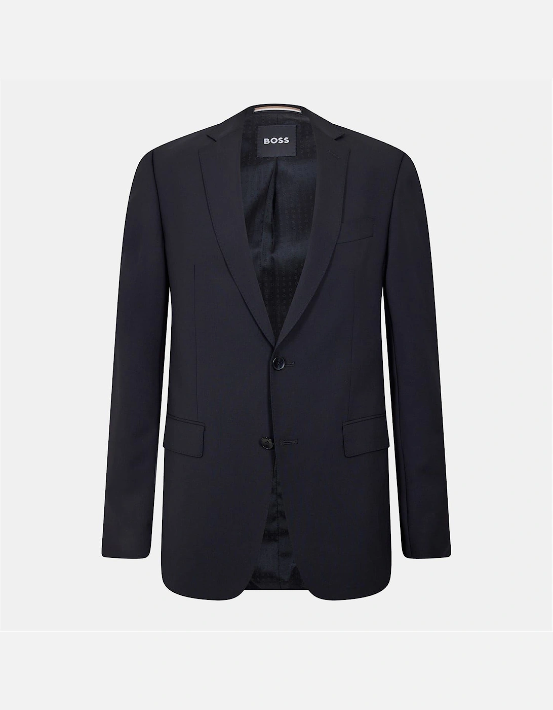 Hugo Boss Men's Black Solid Patterned Single Button Notch Collared Blazer - Size: 38/Regular