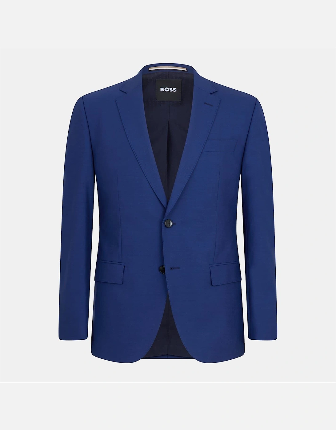 Solid Patterned Lapel Collared Suit Jacket with Flap Pocket