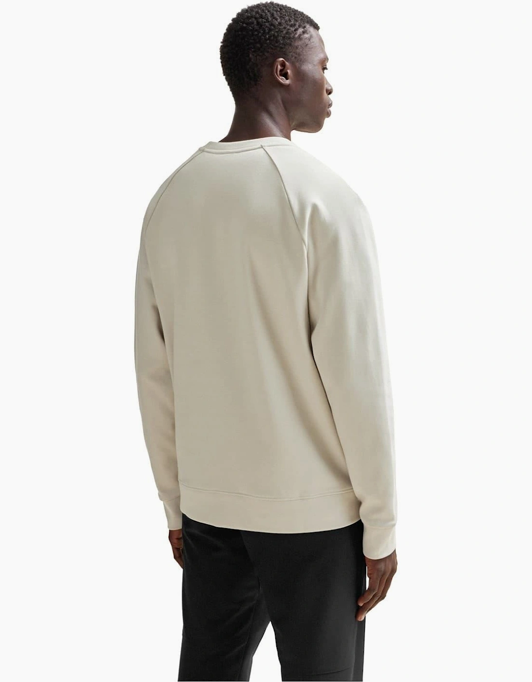 Crew Neck Ribbed Collar Raglan Sleeve Sweatshirt
